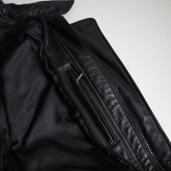 Wilson Men's Leather Vintage Coat Jacket, Genuine Black Leather Jacket, Large - Picture 10 of 15